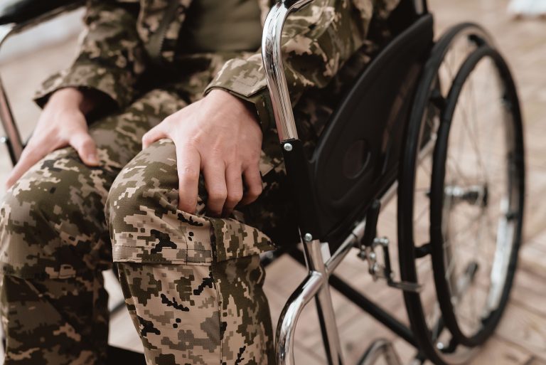 Army, Navy, Air Force Injury and Accident Compensation Claim Solicitors Sheffield - Veteran in wheelchair