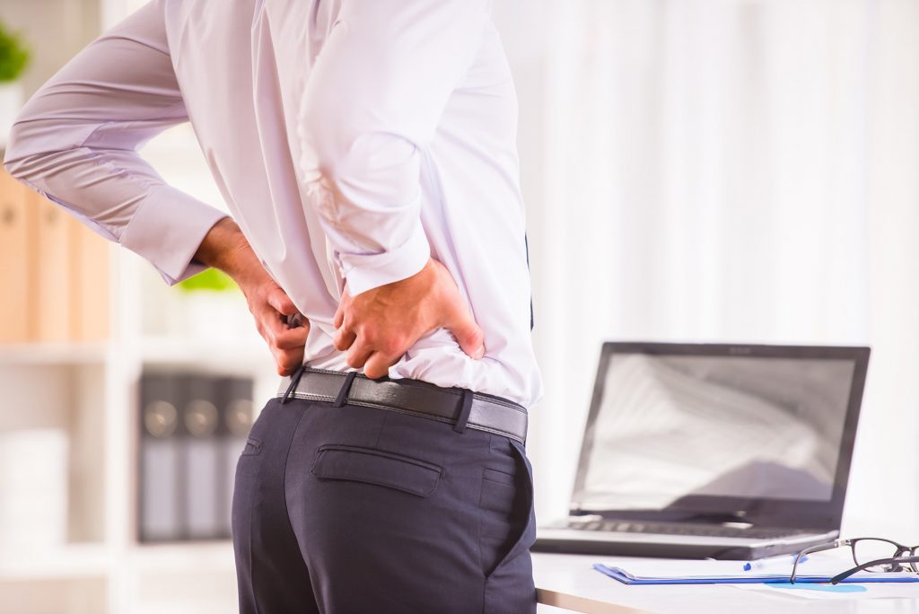 Back ache, spine pain from workplace compensation claims Sheffield, lack of time for breaks and exercise - RSI, joint pain, office worker